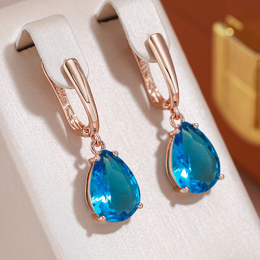 Stunning Blue Crystal Drop Earrings that Shine