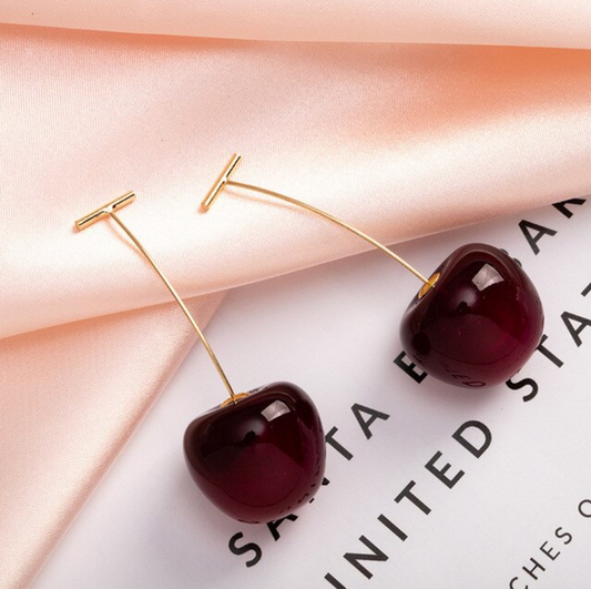 Elegant Red Cherry Earrings to Enchant Your Style