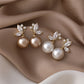 Stunning Earrings Featuring Luxurious Exotic Pearls and Dazzling Gold Crystals