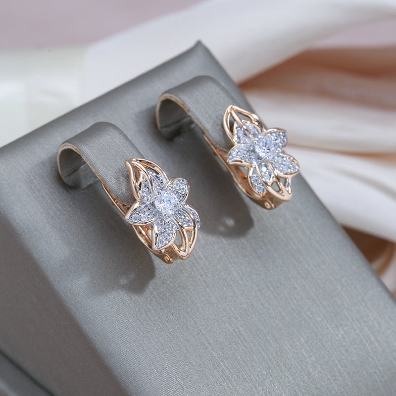 Stunning Rose Gold Earrings Adorned with Dazzling Crystals