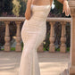 Lace Jacquard Tie-wrap Backless Maxi Dresses