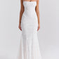 Lace Jacquard Tie-wrap Backless Maxi Dresses
