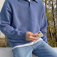 Woolen Button Half Zip