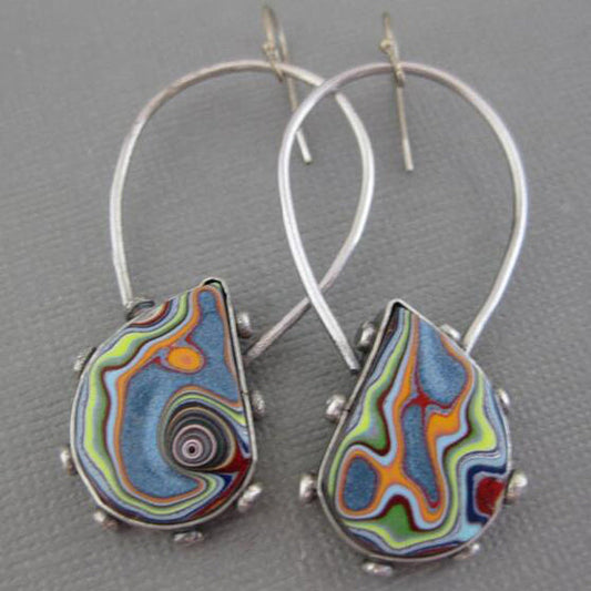 Stylish Multicolor Vintage Silver Earrings for a Timeless Look