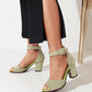 Alison Hayes™ Suede Peep Toe Heels