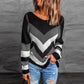 Casual Striped Patchwork Sweater