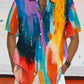Graffiti Painted Cotton Linen Shirt