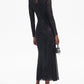 Sparkling V-Neck Gown with Brooch Detail