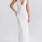 Floral Embroidered Bustier Maxi Dress
