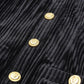 Elegant Midi Dress with Gold Buttons