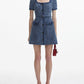 Tweed Belted Mini Dress with Braided Trim