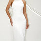 Elegant Satin Gown with Pearl Embellishments