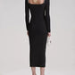 Knit Midi Dress with Crystal Detailing