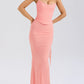 Strapless Corset Top With Neckerchief And Maxi Skirt Set