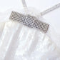 Sequined Halter Mini Dress with Crystal Bow Detail