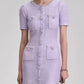Elegant Vintage Tweed Mini Dress