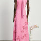 Sleeveless Turtleneck Floral Applique Dress