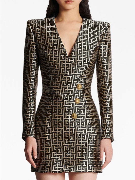 Printed Jacquard Suit Dress