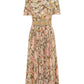 Elegant Floral Pleated Midi Dress