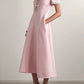 Elegant Bow Crystal Embellished Midi Dress