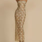 Halterneck Midi Dress with Intricate Crochet Detailing