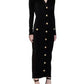 Elegant Midi Dress with Gold Buttons