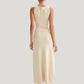 Sleeveless Button Down Knit Maxi Dress in Cream
