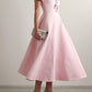 Elegant Bow Crystal Embellished Midi Dress