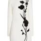 Floral Embroidered White Mini Dress with Long Sleeves