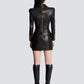 Leather Double-Breasted Blazer Dress