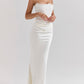 Elegant Strapless Satin Maxi Dress