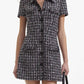 Tweed Mini Dress with Button