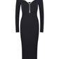 Knit Midi Dress with Crystal Detailing