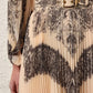 Elegant Printed Pleated Dress Set