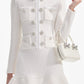 Tweed Mini Dress with Embellished Buttons