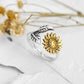 Elegant gold ring with adjustable sunflower design