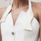 Halter Corset Top with Crystal Buttons