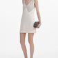 Beaded Shift Dress with V-Neck
