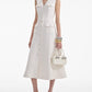 Sleeveless V-Neck Midi Dress with Pearl Buttons
