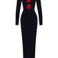 Red RoseVelvet Off-the-Shoulder Gown