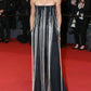 Cascading Chain Tassel Off-The-Shoulder Gown