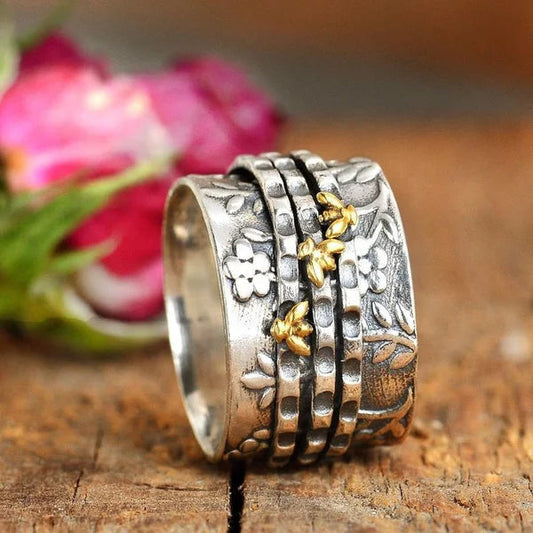 Charmingly Delicate Bee Blossom Ring