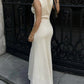 Sleeveless Button Down Knit Maxi Dress in Cream