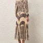 Elegant Printed Pleated Dress Set