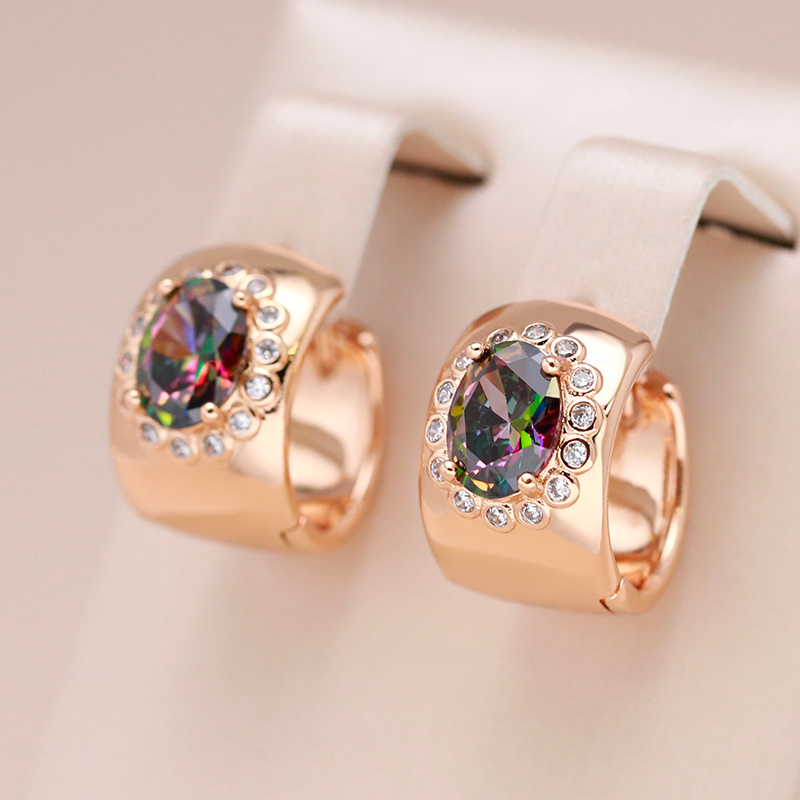 Stunning Gold-Designed Multicolor Crystal Earrings for a Touch of Elegance