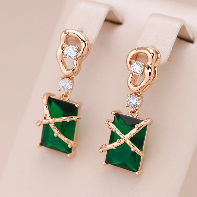 Chic Mini Earrings Adorned with Dazzling Green Crystals Set in Luxurious Gold