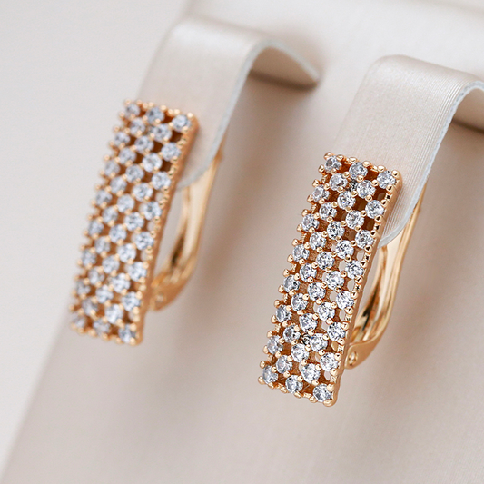 Radiant Golden Zirconia Earrings
