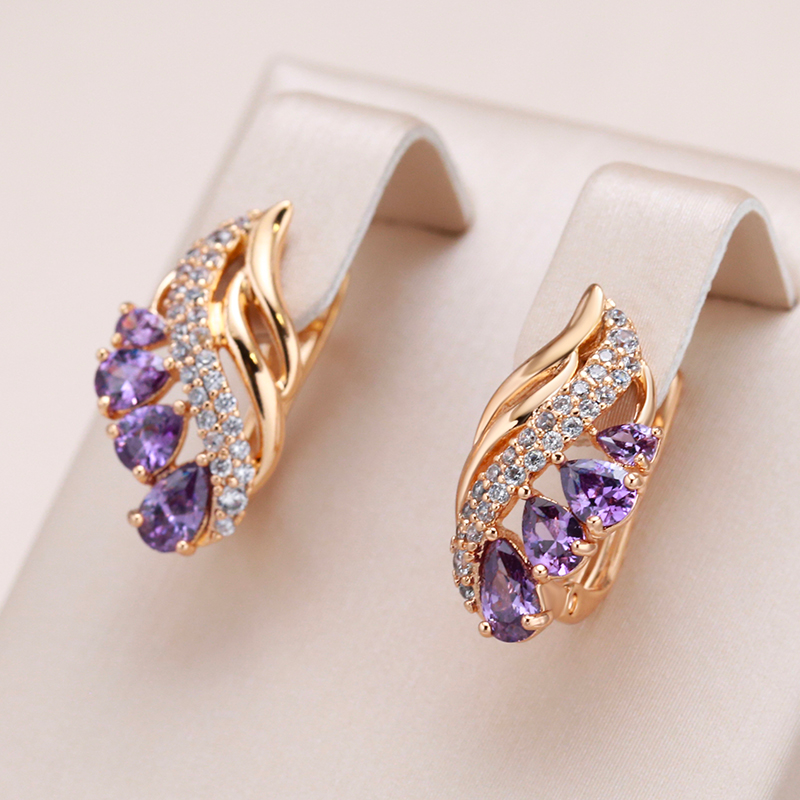 Chic Lilac Crystal Earrings for a Dash of Elegance