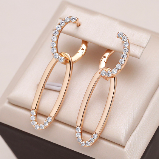 Stunning Double Ring Crystal Earrings for a Dazzling Look