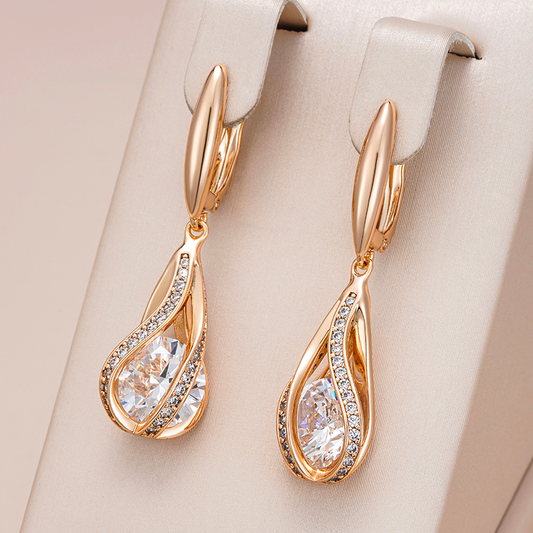 Radiant White Crystal Dangle Earrings